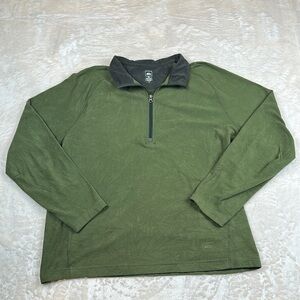 REI Forest Green Lightweight Fleece Jacket - Leafy All Over Design - 100% Poly